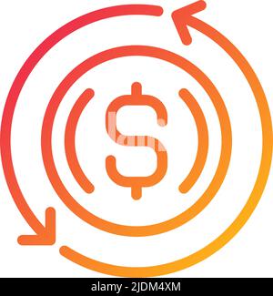 Refinance pixel perfect gradient linear vector icon Stock Vector