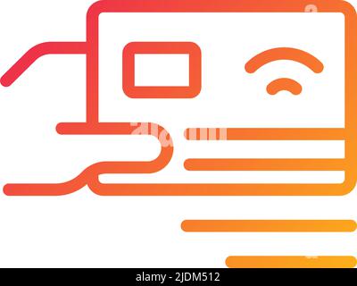 Payment by card pixel perfect gradient linear vector icon Stock Vector