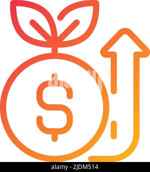 Raising money pixel perfect gradient linear vector icon Stock Vector