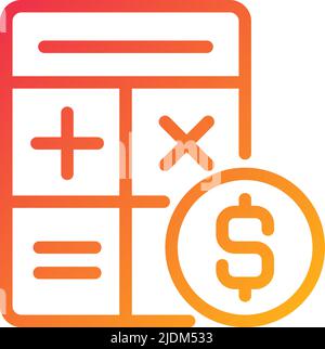 Counting money pixel perfect gradient linear vector icon Stock Vector
