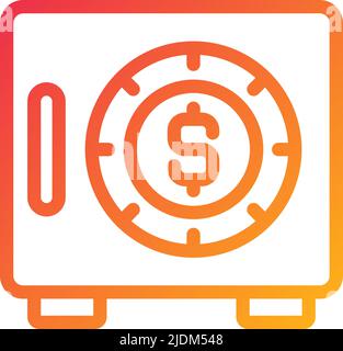 Safe pixel perfect gradient linear vector icon Stock Vector