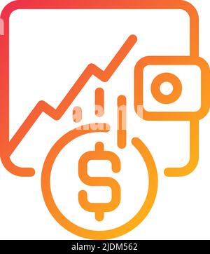 Investment pixel perfect gradient linear vector icon Stock Vector