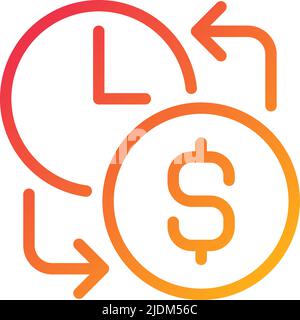 Wages pixel perfect gradient linear vector icon Stock Vector