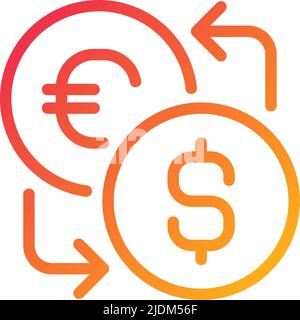 Currency exchange pixel perfect gradient linear vector icon Stock Vector