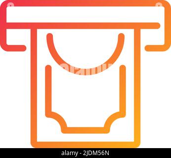 Money withdrawal pixel perfect gradient linear vector icon Stock Vector