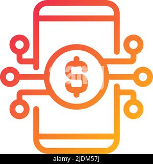 Digital banking pixel perfect gradient linear vector icon Stock Vector