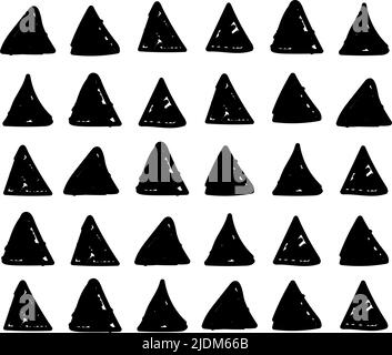 Handwritten triangle doodles seamless pattern. Lines and shapes. Stock Vector