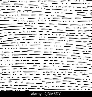 Handwritten doodles seamless pattern. Lines and shapes. Stock Vector
