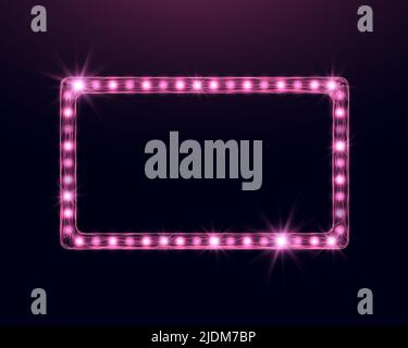 Wireframe light billboard, low poly style. Abstract modern 3d vector illustration on dark blue background. Stock Vector