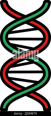 DNA Icon. Editable Bold Outline With Color Fill Design. Vector ...