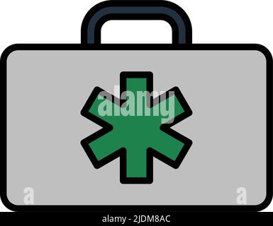 Medica Case Icon. Editable Bold Outline With Color Fill Design. Vector Illustration. Stock Vector