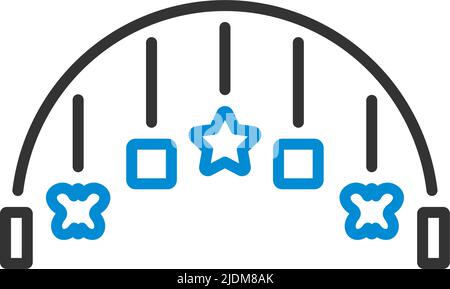 Baby Arc With Hanged Toys Icon. Editable Bold Outline With Color Fill Design. Vector Illustration. Stock Vector