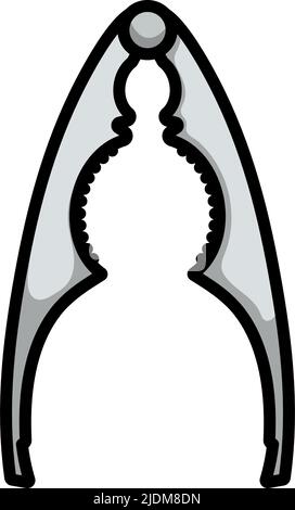 Nutcracker Pliers Icon. Editable Bold Outline With Color Fill Design. Vector Illustration. Stock Vector
