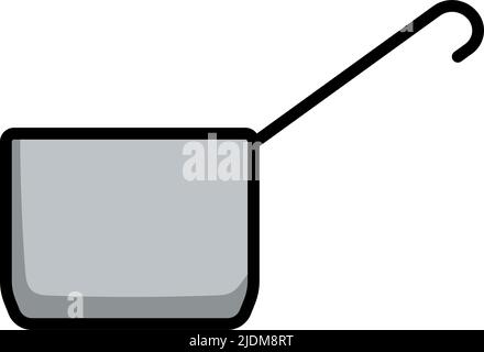 Kitchen Pan Icon. Editable Bold Outline With Color Fill Design. Vector ...