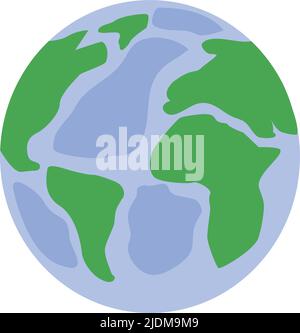 Spherical earth map semi flat color vector object Stock Vector