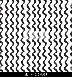 Tangled curved line seamless pattern. Handwritten doodles. Lines and shapes Stock Vector