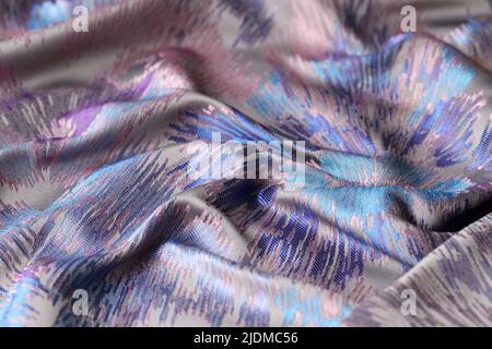 Shiny fabric with geometrical print seamless pattern background Stock Photo