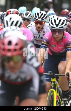 Kathrin Schweinberger of Austria of team Ceratizit WNT Pro Cycling in the 2022 RideLondon Classique Stock Photo