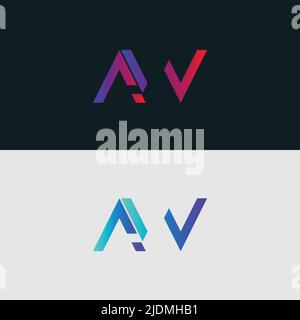 Alphabet letter icon logo AW Stock Vector