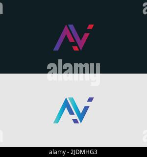 Alphabet letter icon logo AV Stock Vector