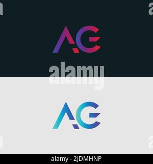 Alphabet letter icon logo AG Stock Vector