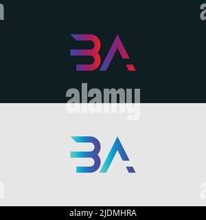 Alphabet letter icon logo BA Stock Vector