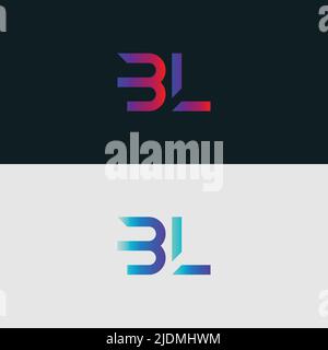 Alphabet letter icon logo BL Stock Vector