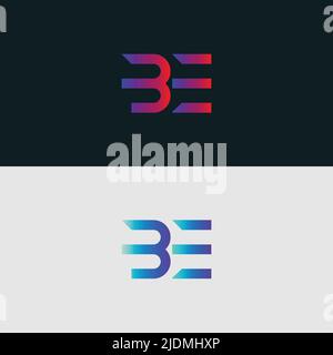 Alphabet letter icon logo BE Stock Vector