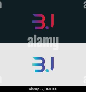 Alphabet letter icon logo BJ Stock Vector