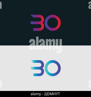 Alphabet letter icon logo BO Stock Vector