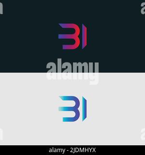 Alphabet letter icon logo BI Stock Vector