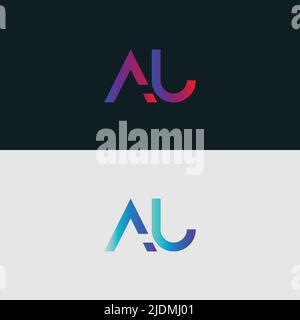 Alphabet letter icon logo AU Stock Vector
