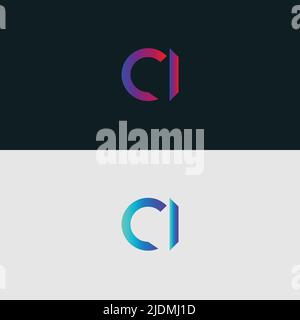 Alphabet letter icon logo CI Stock Vector