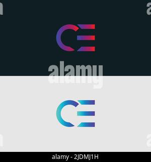 Alphabet letter icon logo CE Stock Vector