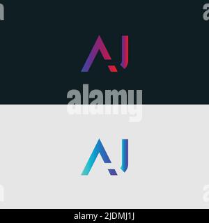 Alphabet letter icon logo AJ Stock Vector