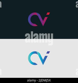 Alphabet letter icon logo CV Stock Vector