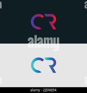 Alphabet letter icon logo CR Stock Vector
