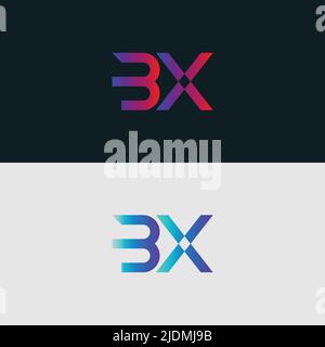 Alphabet letter icon logo BX Stock Vector