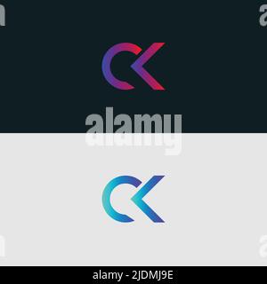 Alphabet letter icon logo CK Stock Vector