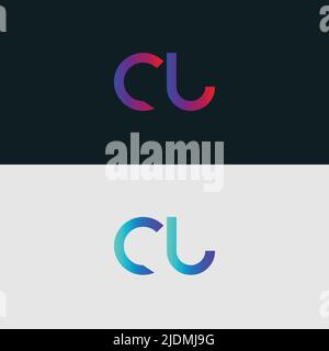 Alphabet letter icon logo CU Stock Vector