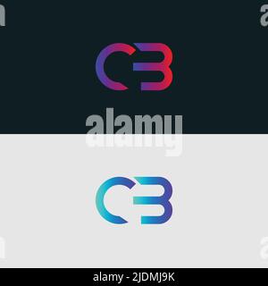Alphabet letter icon logo CB Stock Vector