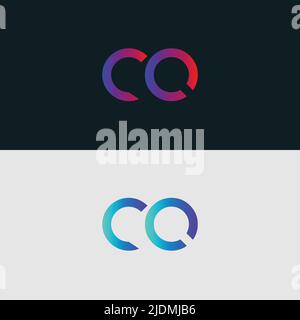 Alphabet letter icon logo CQ Stock Vector