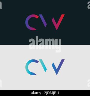 Alphabet letter icon logo CW Stock Vector