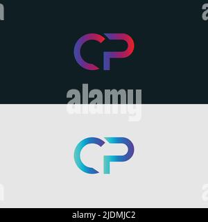 Alphabet letter icon logo CP Stock Vector