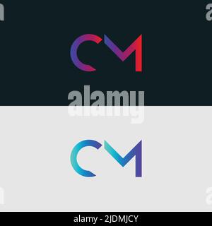Alphabet letter icon logo CM Stock Vector