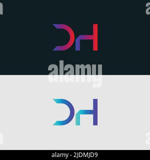 Alphabet letter icon logo DH Stock Vector
