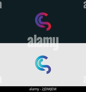 Alphabet letter icon logo CS Stock Vector