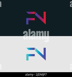 Alphabet letter icon logo FN Stock Vector