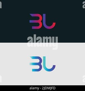 Alphabet letter icon logo BU Stock Vector