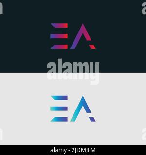 Alphabet letter icon logo EA Stock Vector